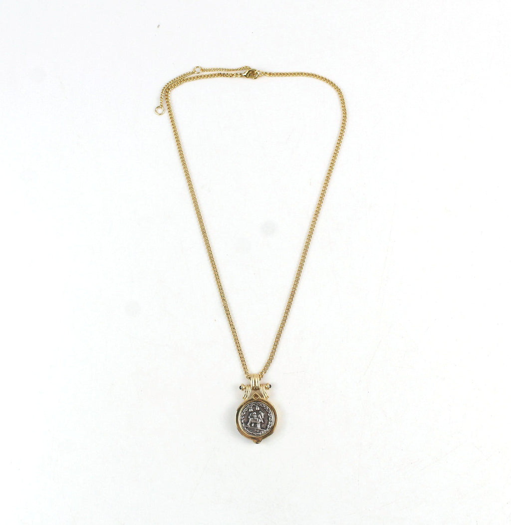 Athena Medallion Necklace Yellow Gold