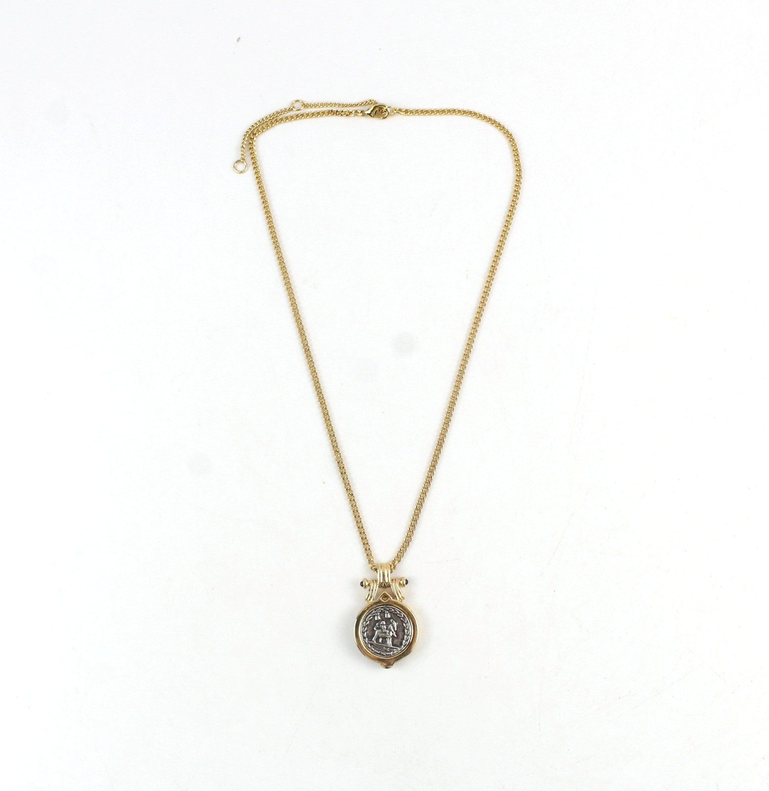 Athena Medallion Necklace Yellow Gold