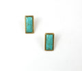 Bo Earrings Small Yellow Gold Turquoise
