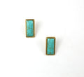 Bo Earrings Large Yellow Gold Turquoise