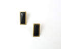 Bo Earrings Small Yellow Gold Onyx