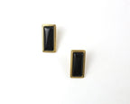 Bo Earrings Small Yellow Gold Onyx
