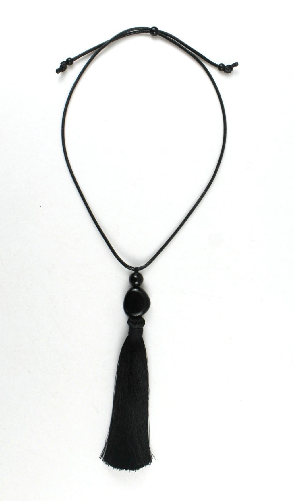 Capri Tassel Necklace Onyx
