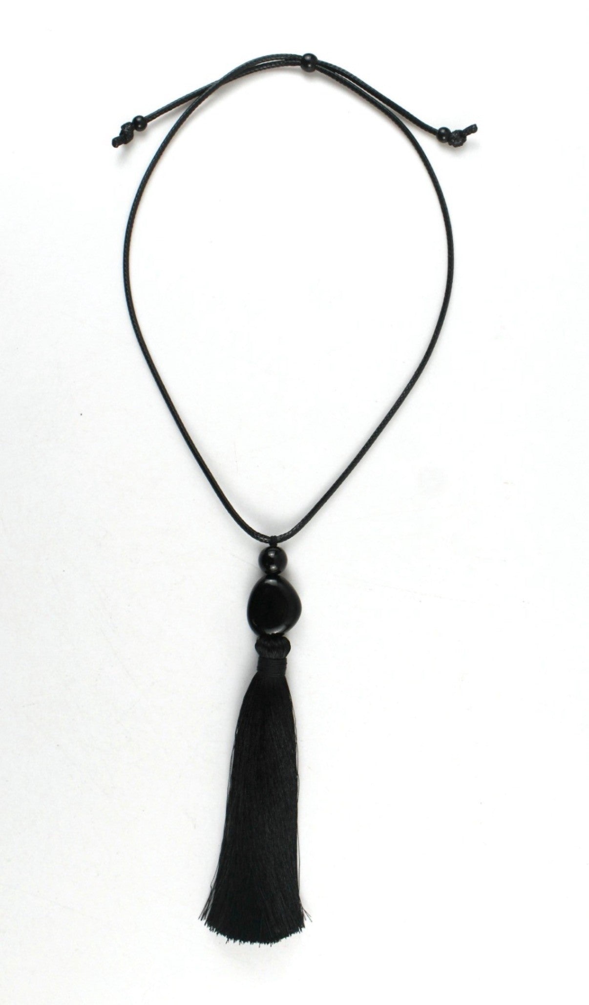 Capri Tassel Necklace Onyx