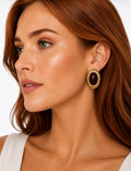SCARLETT EARRINGS GOLD BORDEAUX