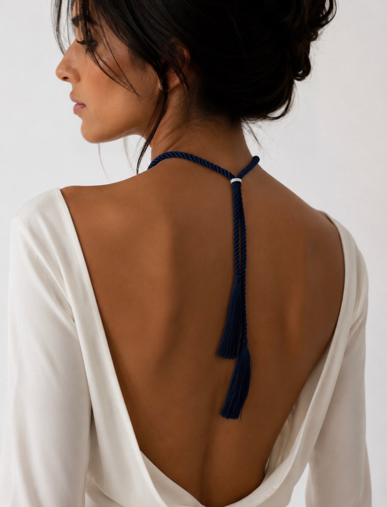RIVIERA TASSLE NECKLACE MIDNIGHT