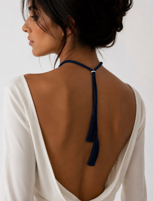 RIVIERA TASSLE NECKLACE MIDNIGHT