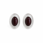 SCARLETT EARRINGS SILVER BORDEAUX