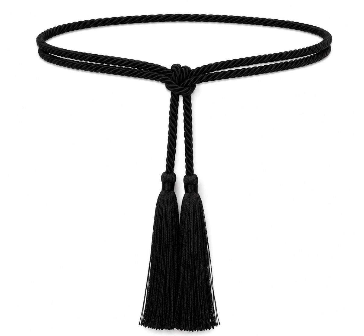 Noir Tassel Belt Black