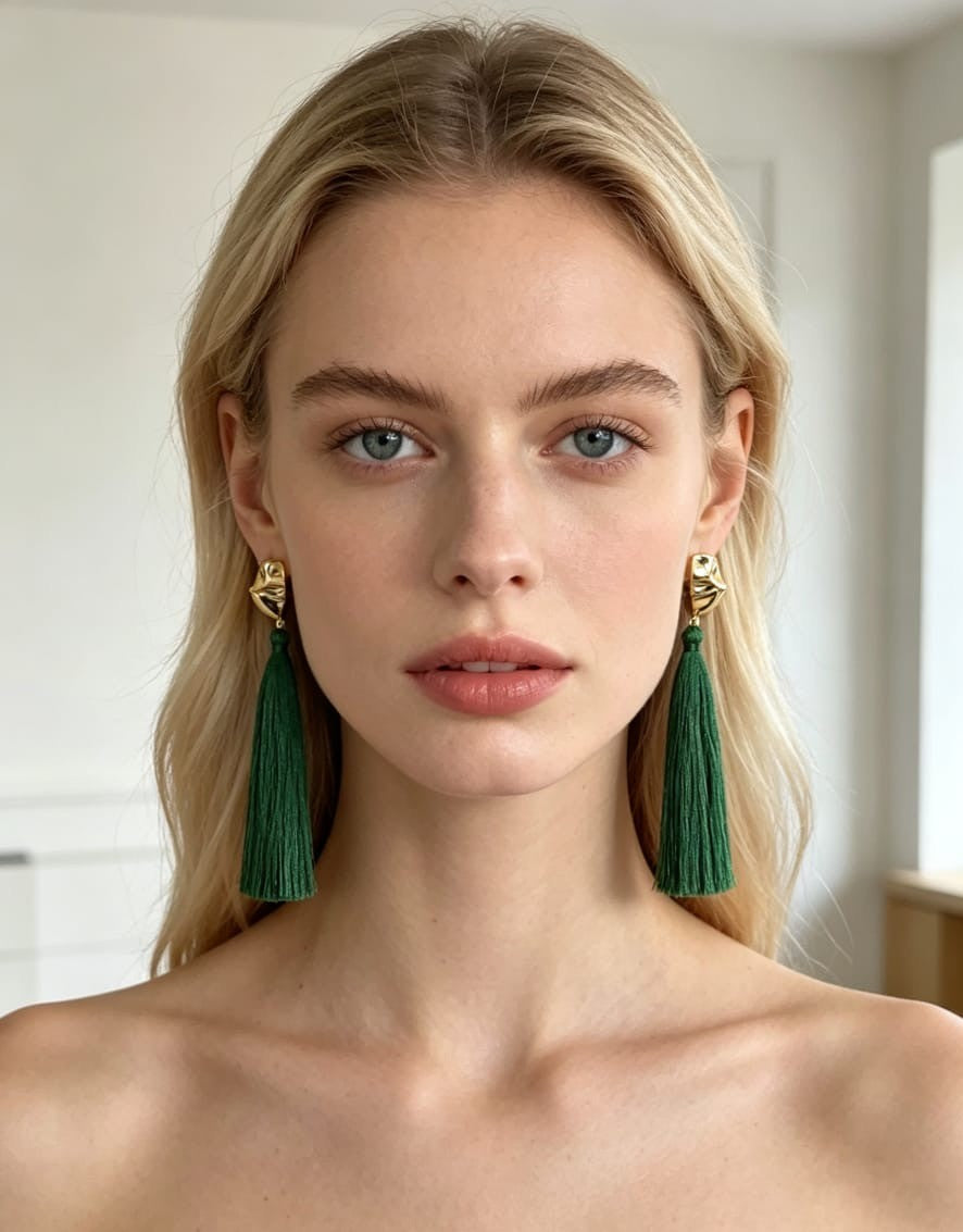 Riviera Tassel Earrings Emerald