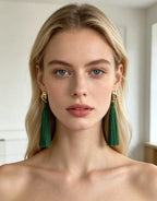 Riviera Tassel Earrings Emerald