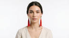 Riviera Tassel Earrings Red