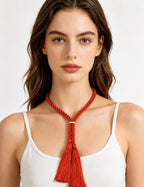Riviera Tassel Necklace Red