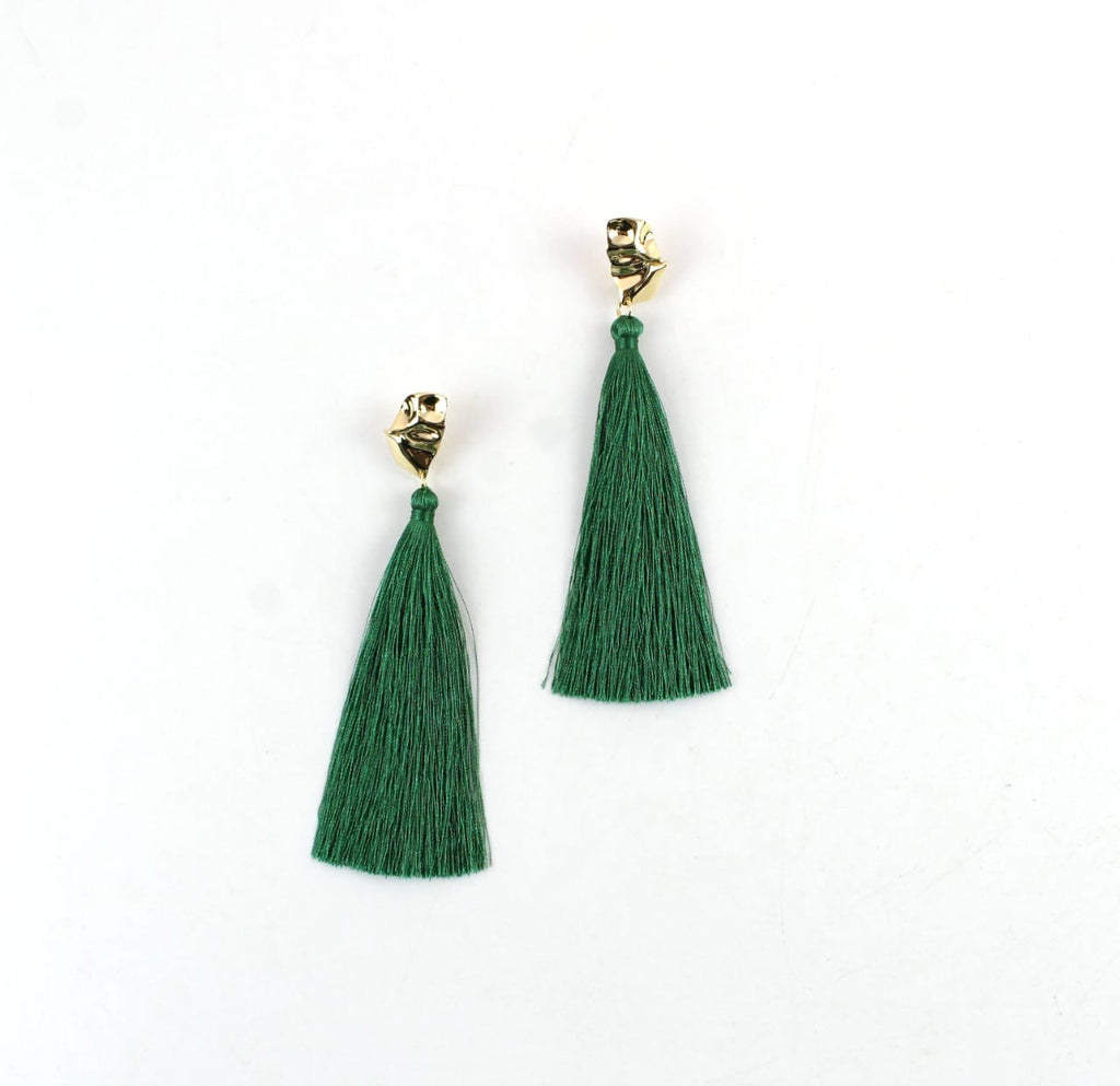 Riviera Tassel Earrings Emerald