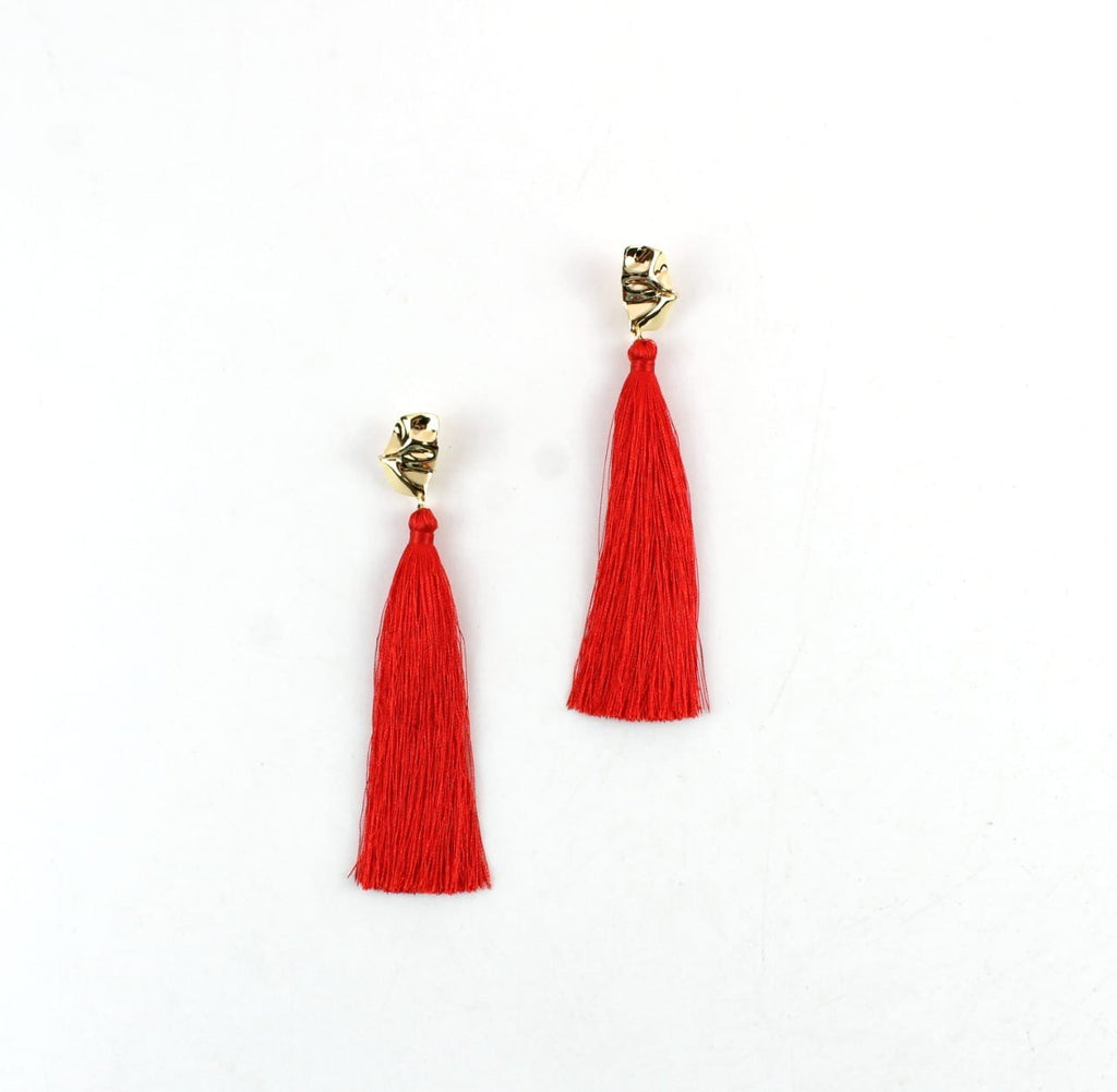 Riviera Tassel Earrings Red